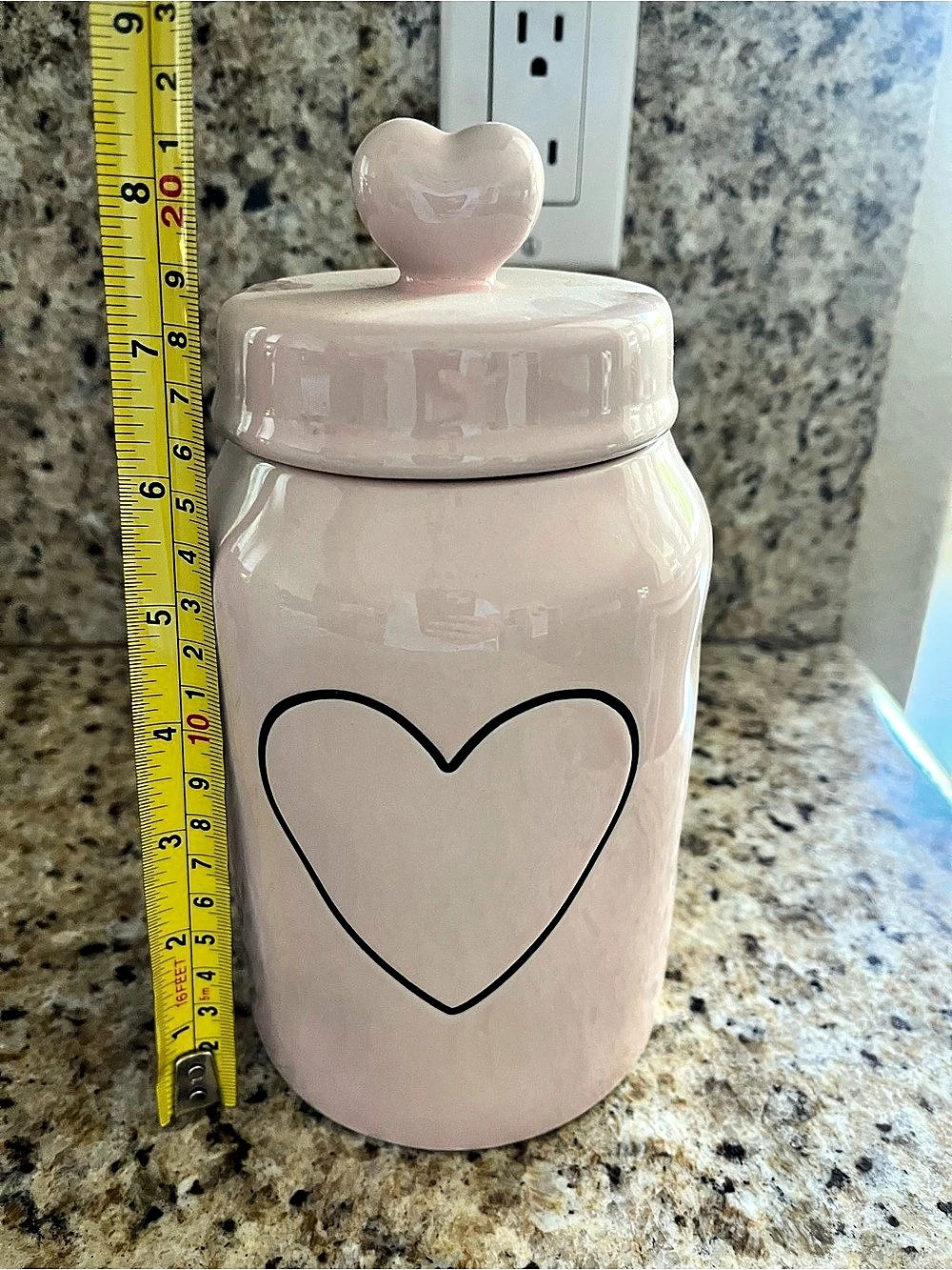 Rae Dunn Pink Heart Ceramic Canister Valentines